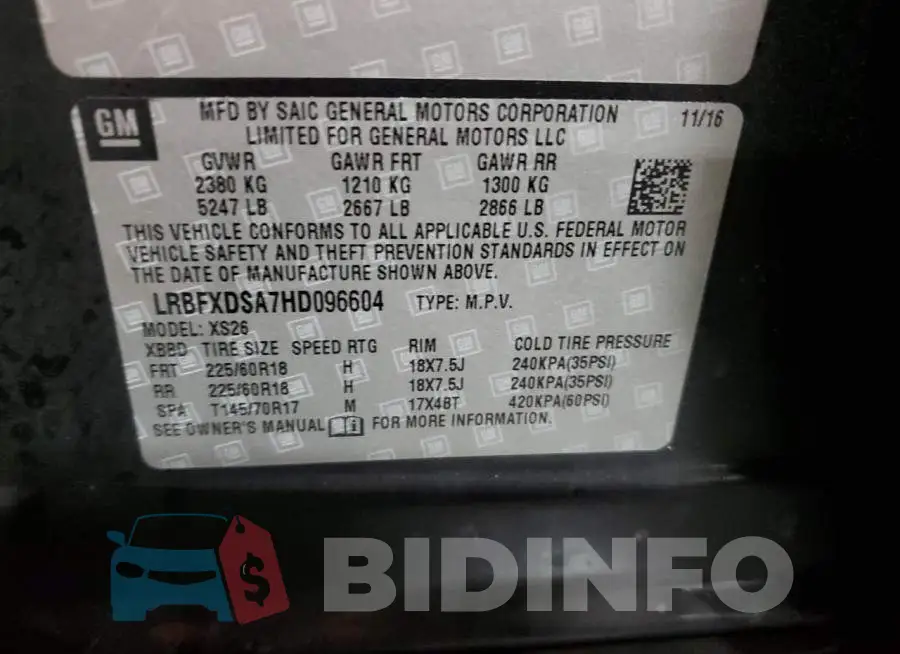 LRBFXDSA7HD096604 Photo# 13