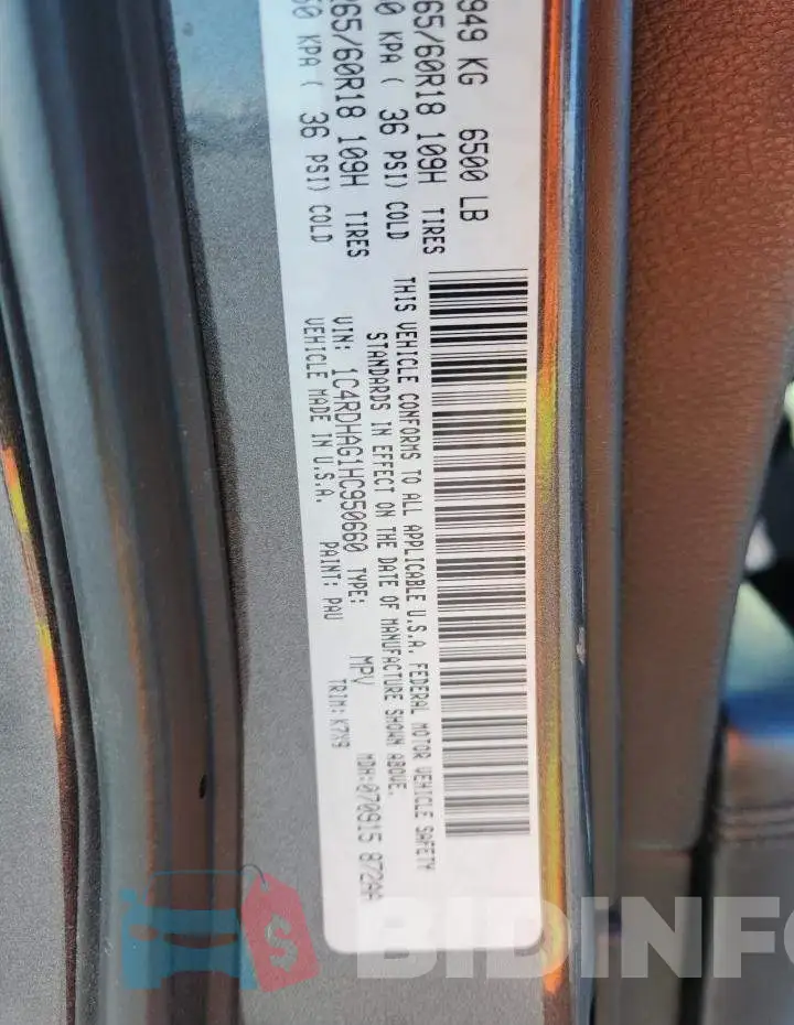 1C4RDHAG1HC950660 Photo# 14