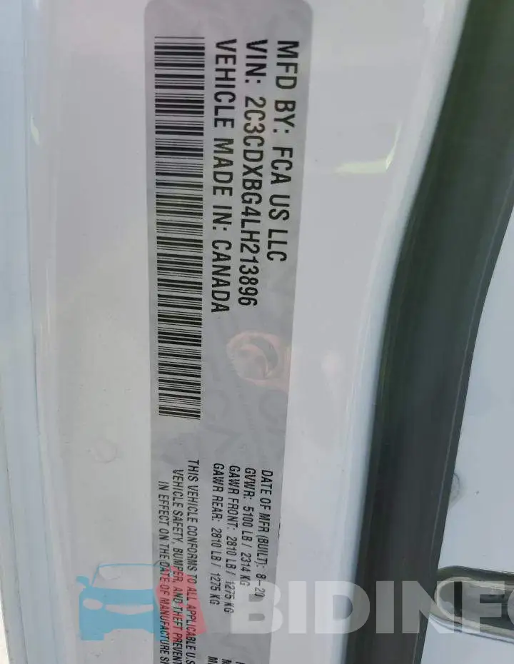 2C3CDXBG4LH213896 Photo# 12