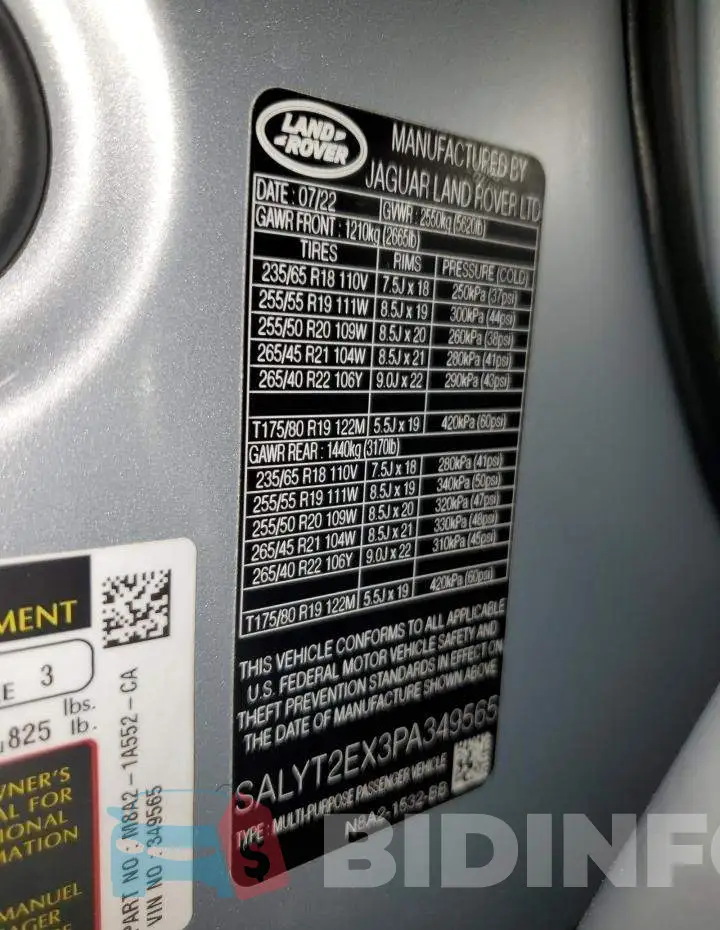 SALYT2EX3PA349565 Photo# 14