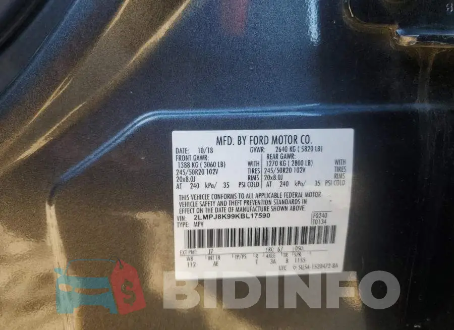 2LMPJ8K99KBL17590 Photo# 13