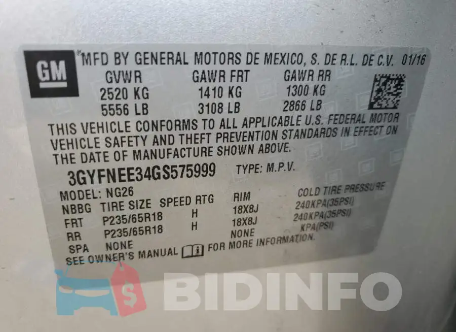 3GYFNEE34GS575999 Photo# 14