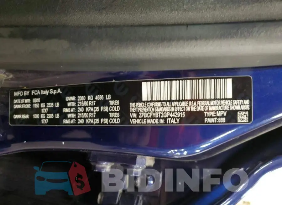 ZFBCFYBT2GP442915 Photo# 13