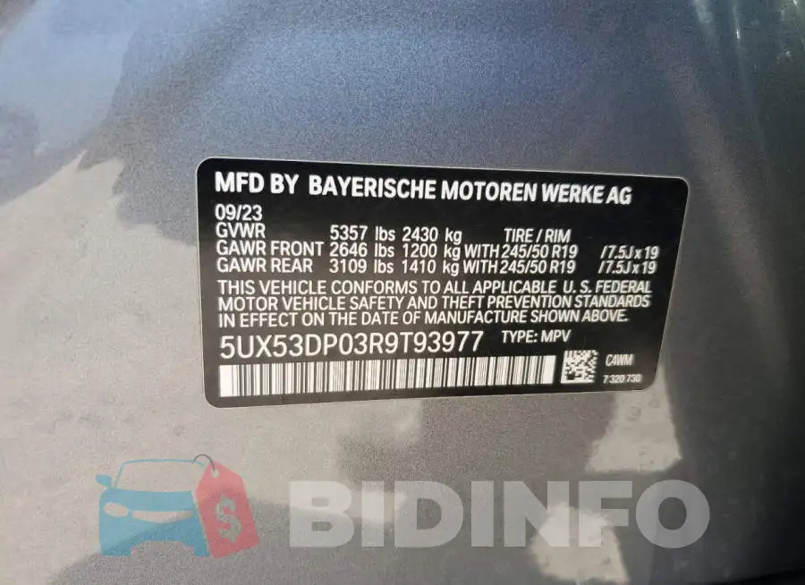 5UX53DP03R9T93977 Photo# 13