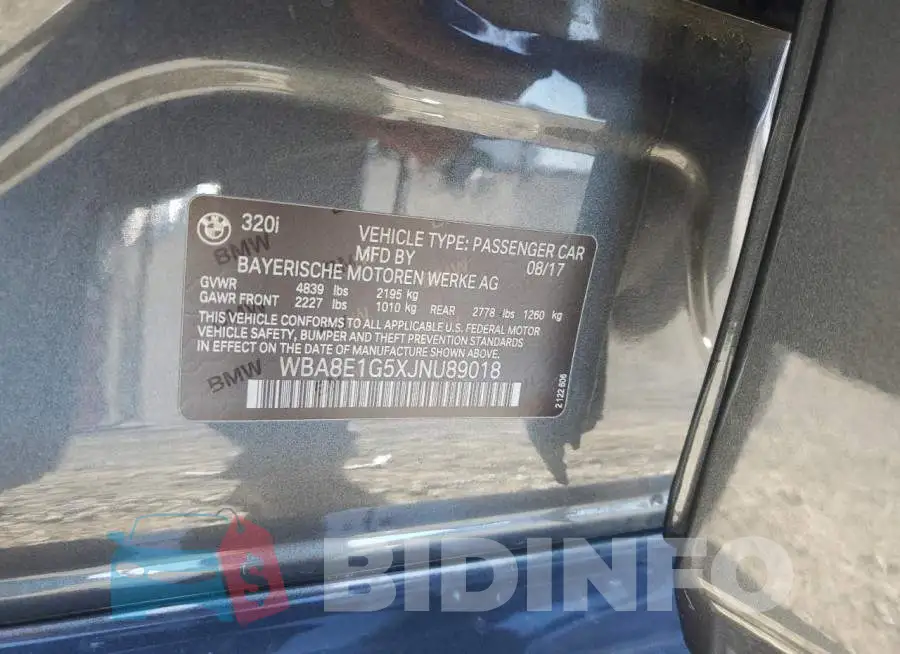 WBA8E1G5XJNU89018 Photo# 12