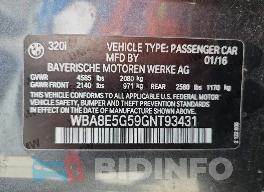 WBA8E5G59GNT93431 Photo# 12
