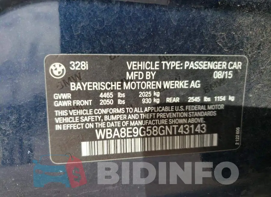 WBA8E9G58GNT43143 Photo# 12