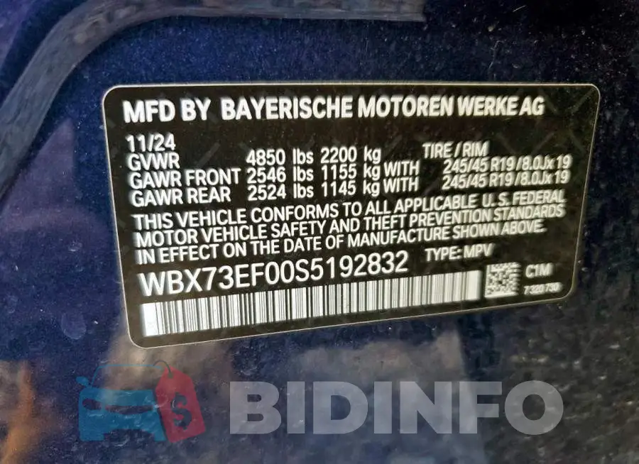 WBX73EF00S5192832 Photo# 14