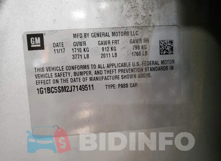 1G1BC5SM2J7149511 Photo# 12