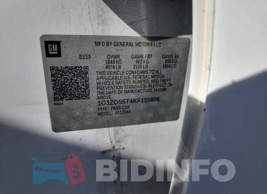 1G1ZD5ST4KF155806 Photo# 12