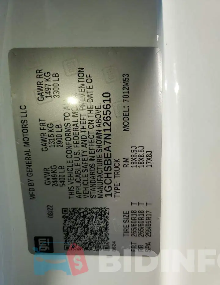 1GCHSBEA7N1265610 Photo# 12