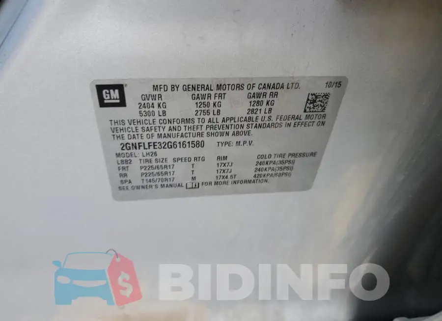 2GNFLFE32G6161580 Photo# 13