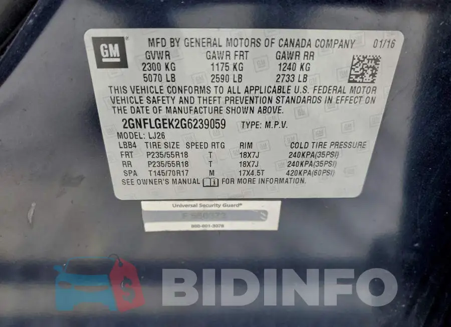2GNFLGEK2G6239059 Photo# 13