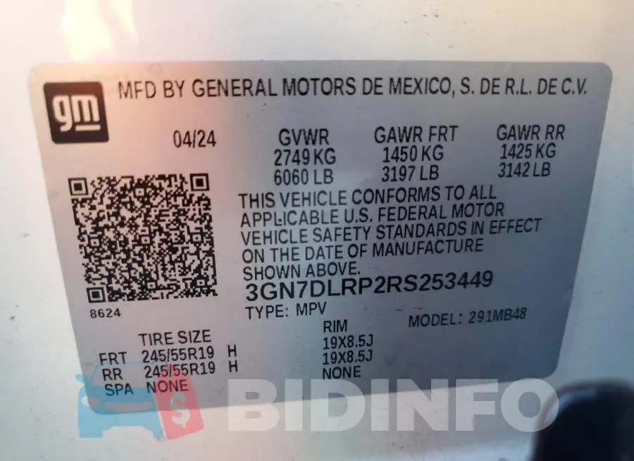3GN7DLRP2RS253449 Photo# 14