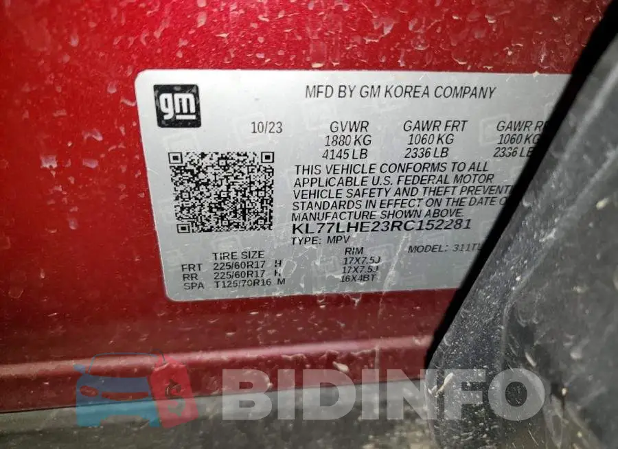 KL77LHE23RC152281 Photo# 14