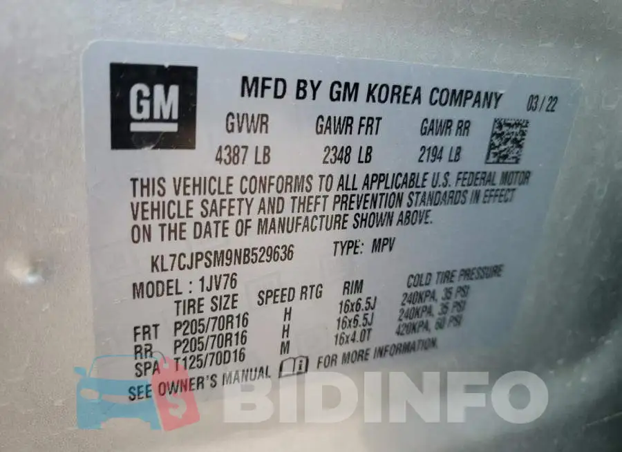 KL7CJPSM9NB529636 Photo# 14