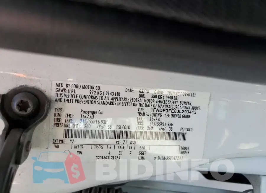 1FADP3FE8JL293413 Photo# 12