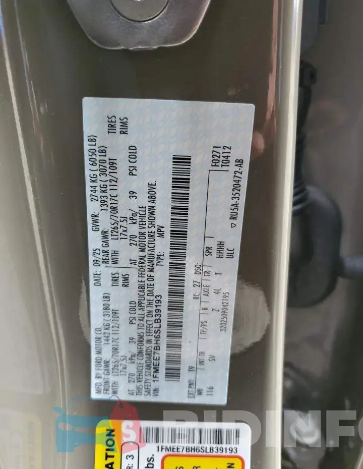 1FMEE7BH6SLB39193 Photo# 12