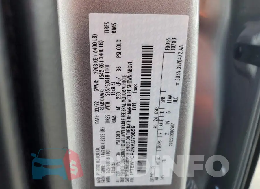 1FTEW1CP2NKD79856 Photo# 12