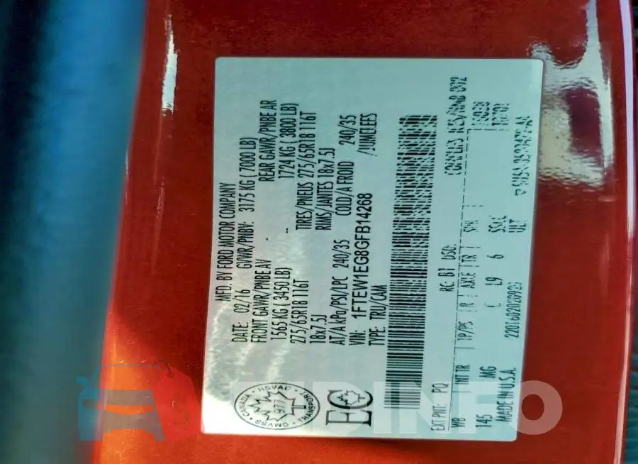 1FTEW1EG8GFB14268 Photo# 13