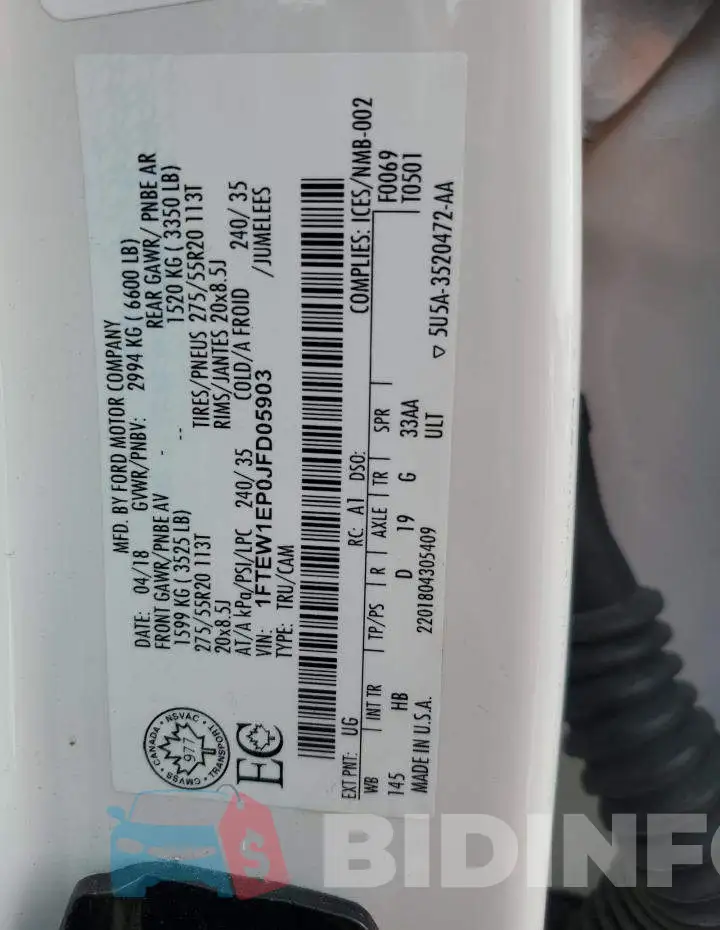 1FTEW1EP0JFD05903 Photo# 12