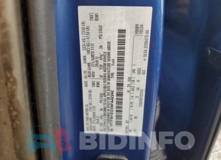 1FTFW1ED3NFA42242 Photo# 12