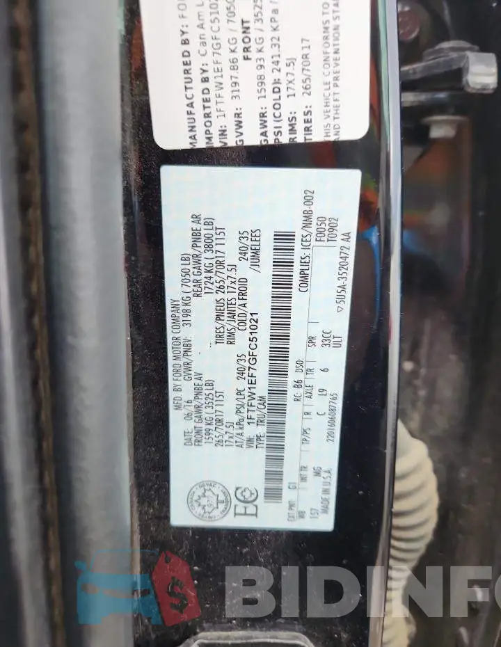 1FTFW1EF7GFC51021 Photo# 12