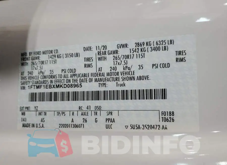 1FTMF1EBXMKD08965 Photo# 12