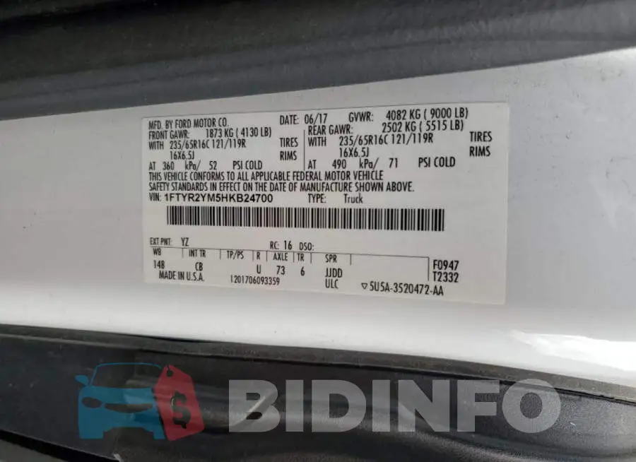1FTYR2YM5HKB24700 Photo# 14