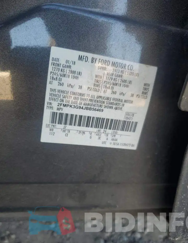 2FMPK3G94JBB56469 Photo# 13