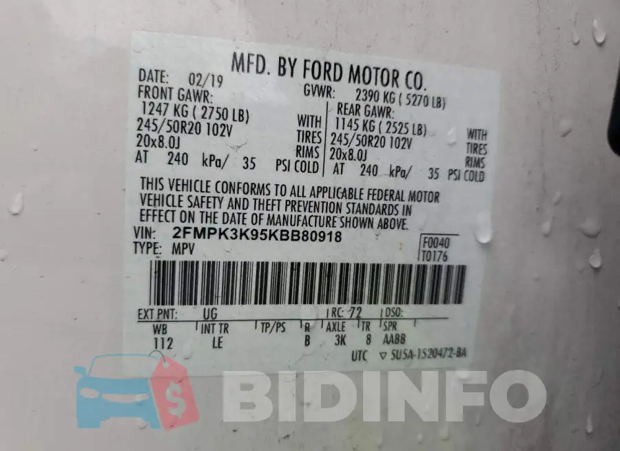 2FMPK3K95KBB80918 Photo# 12