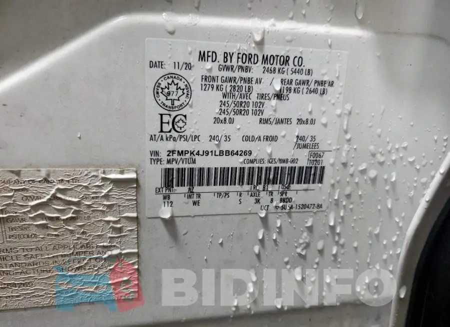2FMPK4J91LBB64269 Photo# 12
