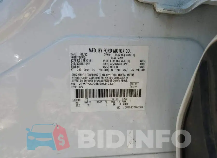 2FMPK4J95NBA31033 Photo# 13