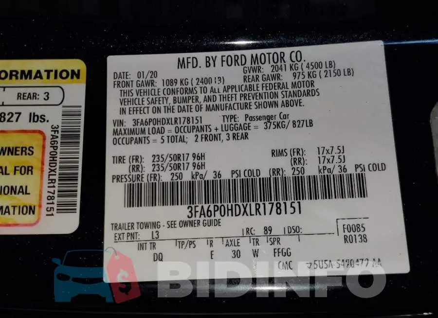3FA6P0HDXLR178151 Photo# 12