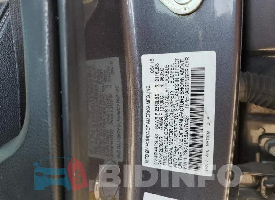 1HGCV1F36JA170429 Photo# 12