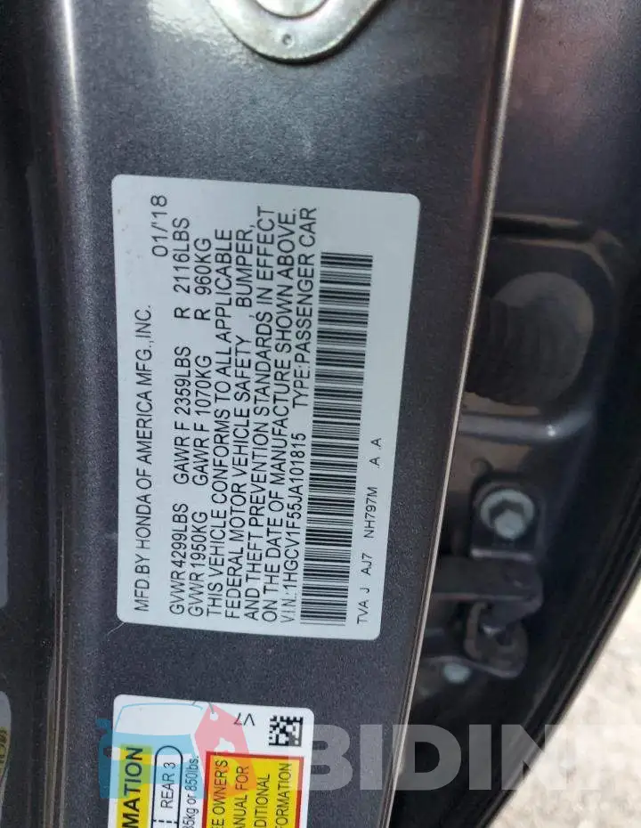 1HGCV1F55JA101815 Photo# 12