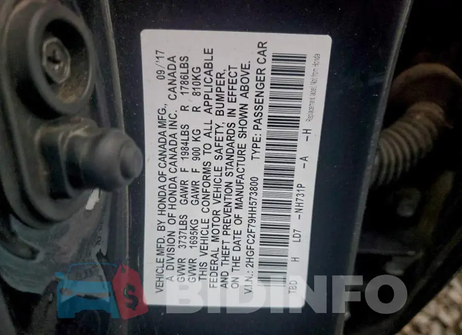 2HGFC2F79HH573800 Photo# 12