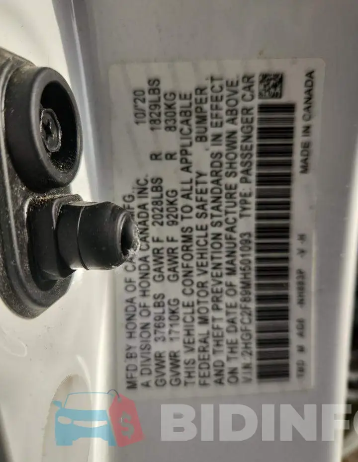 2HGFC2F89MH501093 Photo# 13