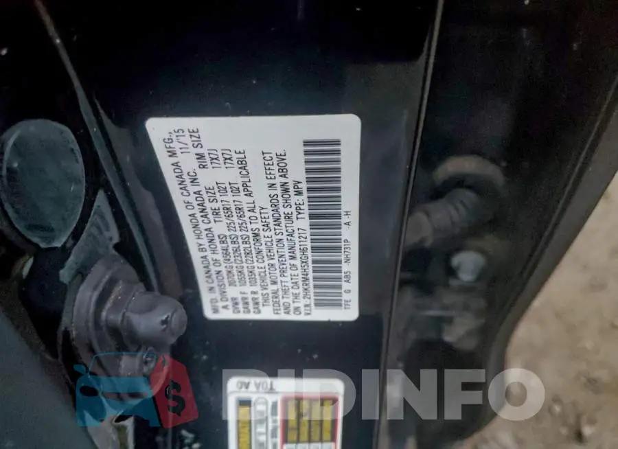 2HKRM4H5XGH611217 Photo# 13