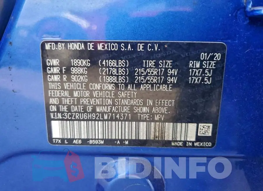 3CZRU6H92LM714371 Photo# 14