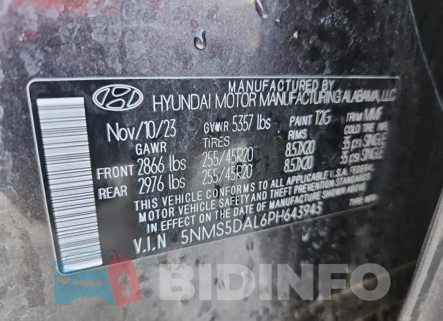 5NMS5DAL6PH643943 Photo# 13