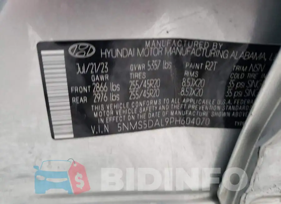 5NMS5DAL9PH604070 Photo# 13