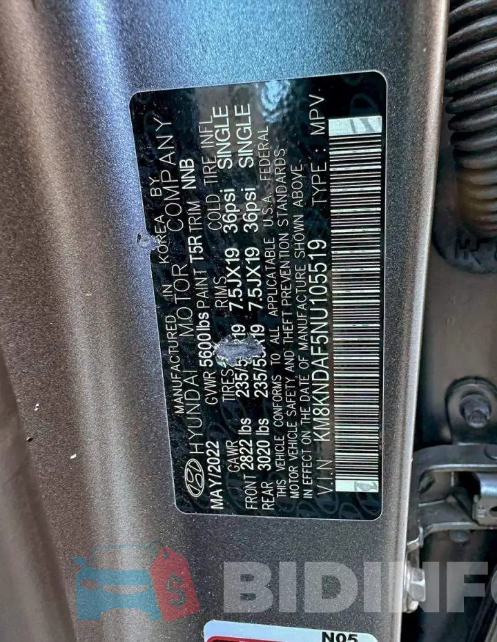 KM8KNDAF5NU105519 Photo# 10