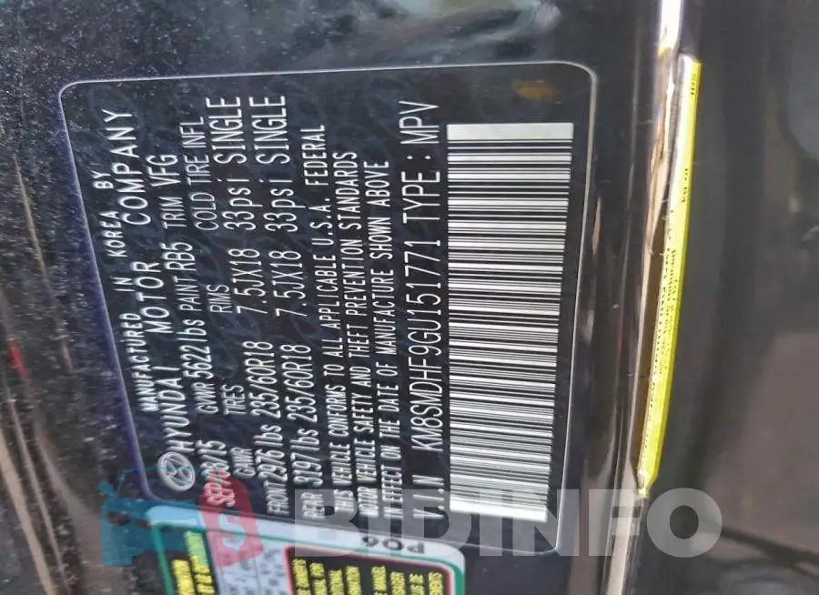 KM8SMDHF9GU151771 Photo# 13