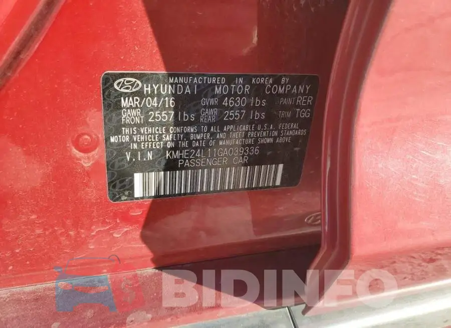 KMHE24L11GA039336 Photo# 12