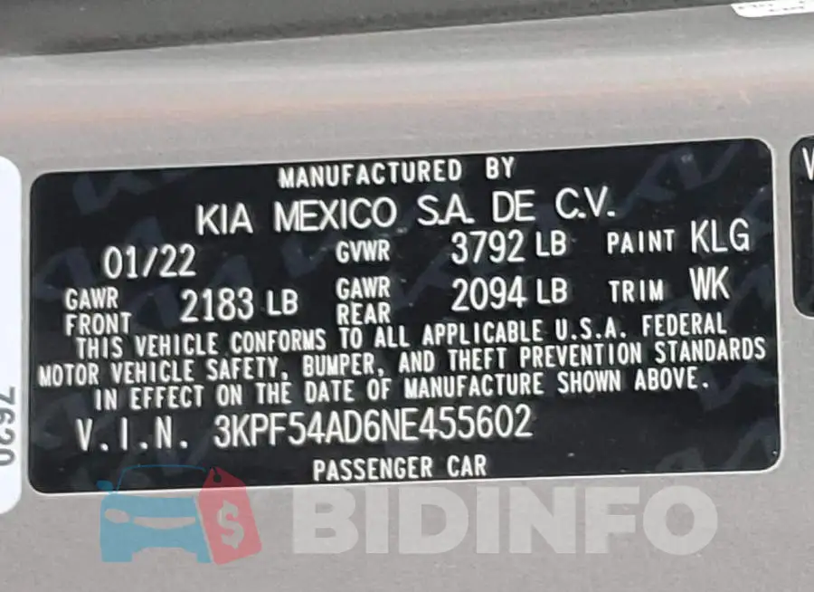 3KPF54AD6NE455602 Photo# 13