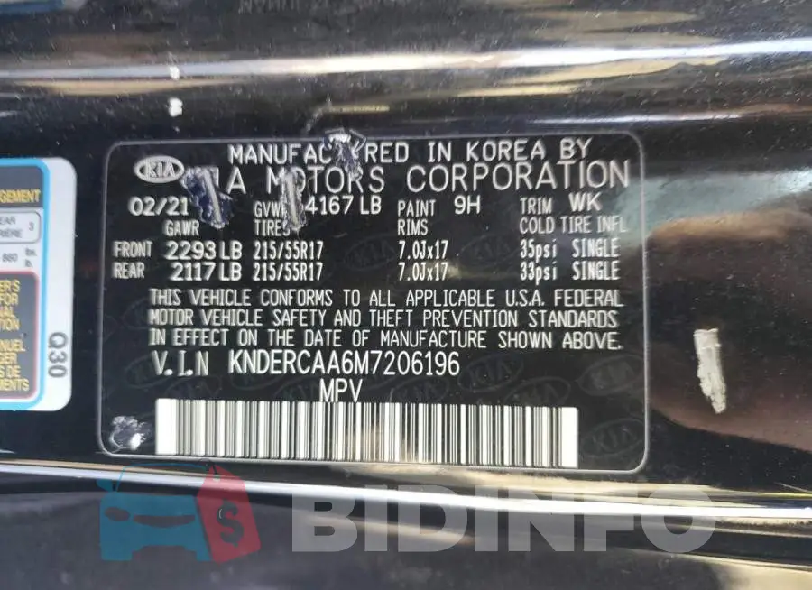 KNDERCAA6M7206196 Photo# 13