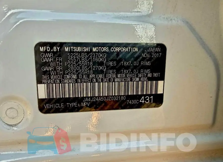 JA4J24A50JZ032180 Photo# 10