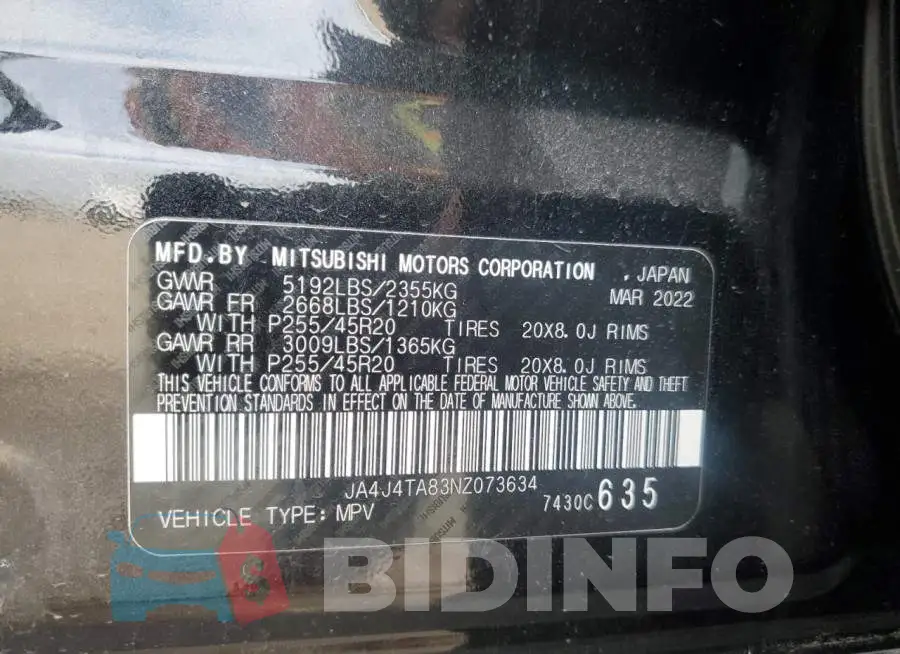 JA4J4TA83NZ073634 Photo# 12