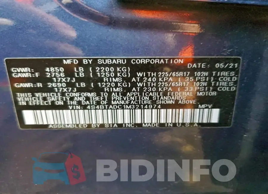 4S4BTADC1M3214974 Photo# 14